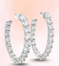 Load image into Gallery viewer, Gold and diamond hoops

