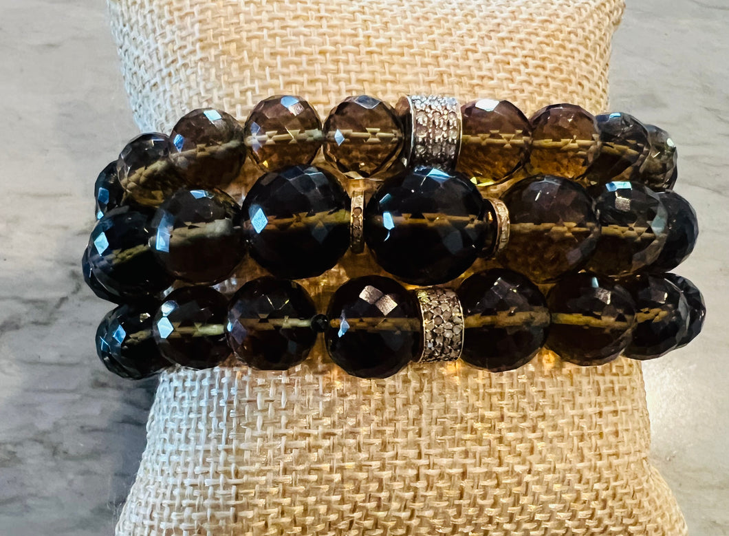 Smoky quartz bracelet set