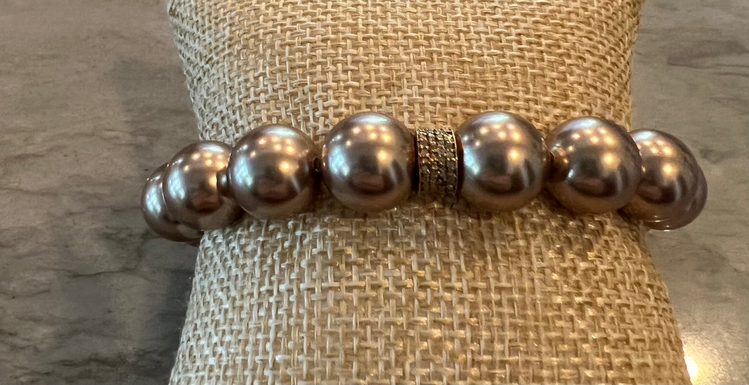 Swarovski Pearl bracelet in taupe