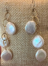 Load image into Gallery viewer, Coin pearl necklace and earring set
