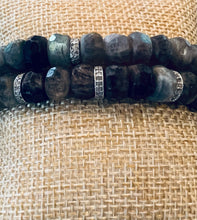 Load image into Gallery viewer, Labradorite and diamond bracelets
