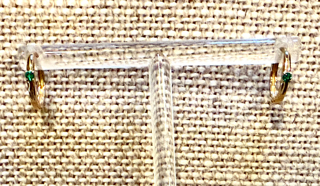 Tiny emeral hoops