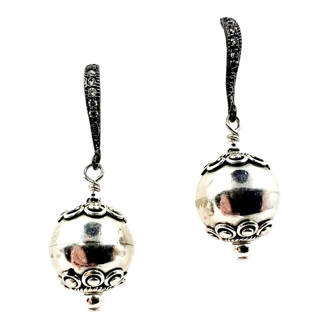 Bali lacy silver earrings