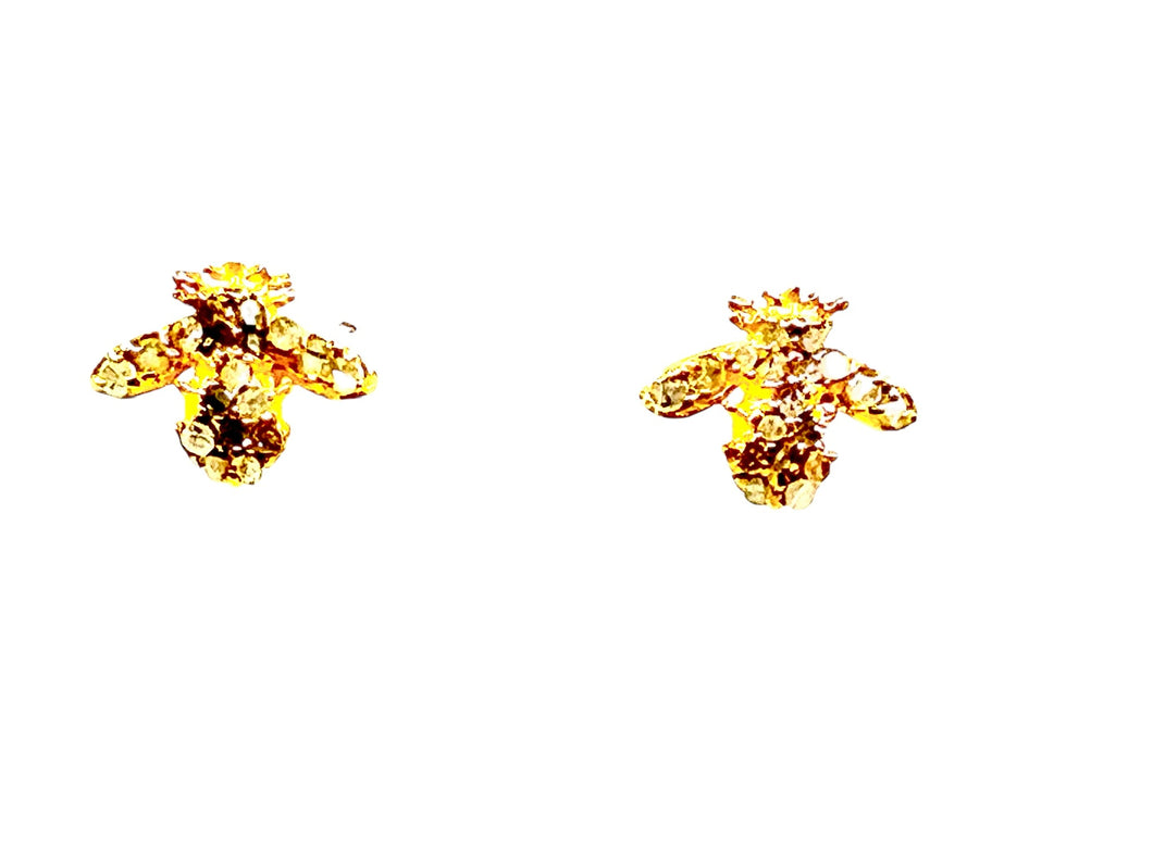 Buzz-Tiny bee earrings