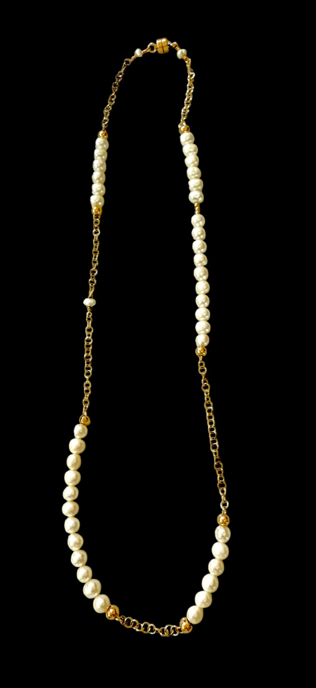 Pearl & chain necklace-bracelet